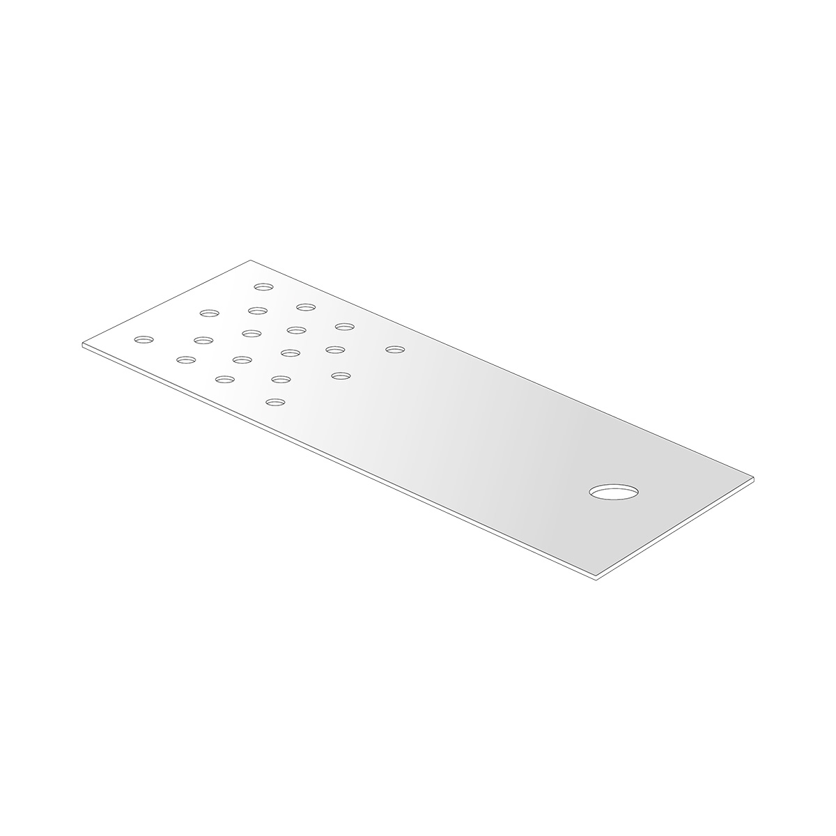 EFG PTR Piastra liscia forata a trazione legno/cls, spessore 3,0mm, zincata